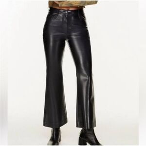 Wilfred Black Leather Flare Pants